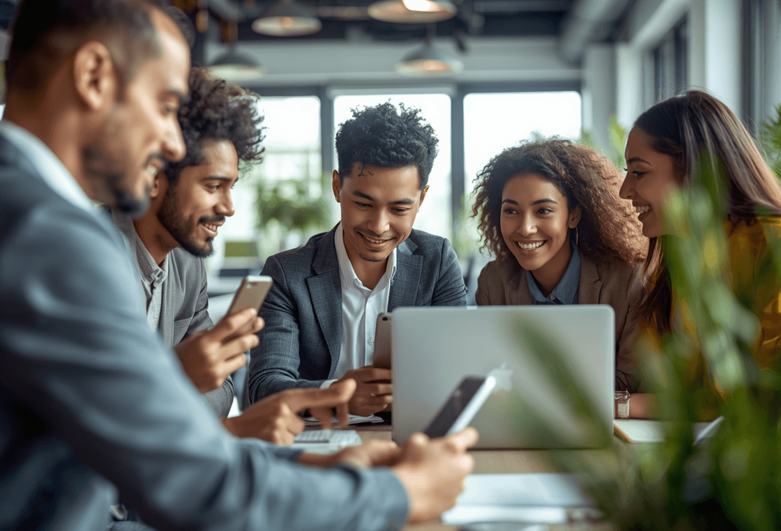 Sales team using the iPhone 16 128GB with zero-touch MDM